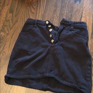 navy blue button up skirt